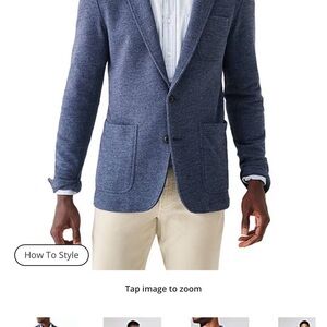 Faherty Inlet Navy Knit Stretch Blazer Sport Coat